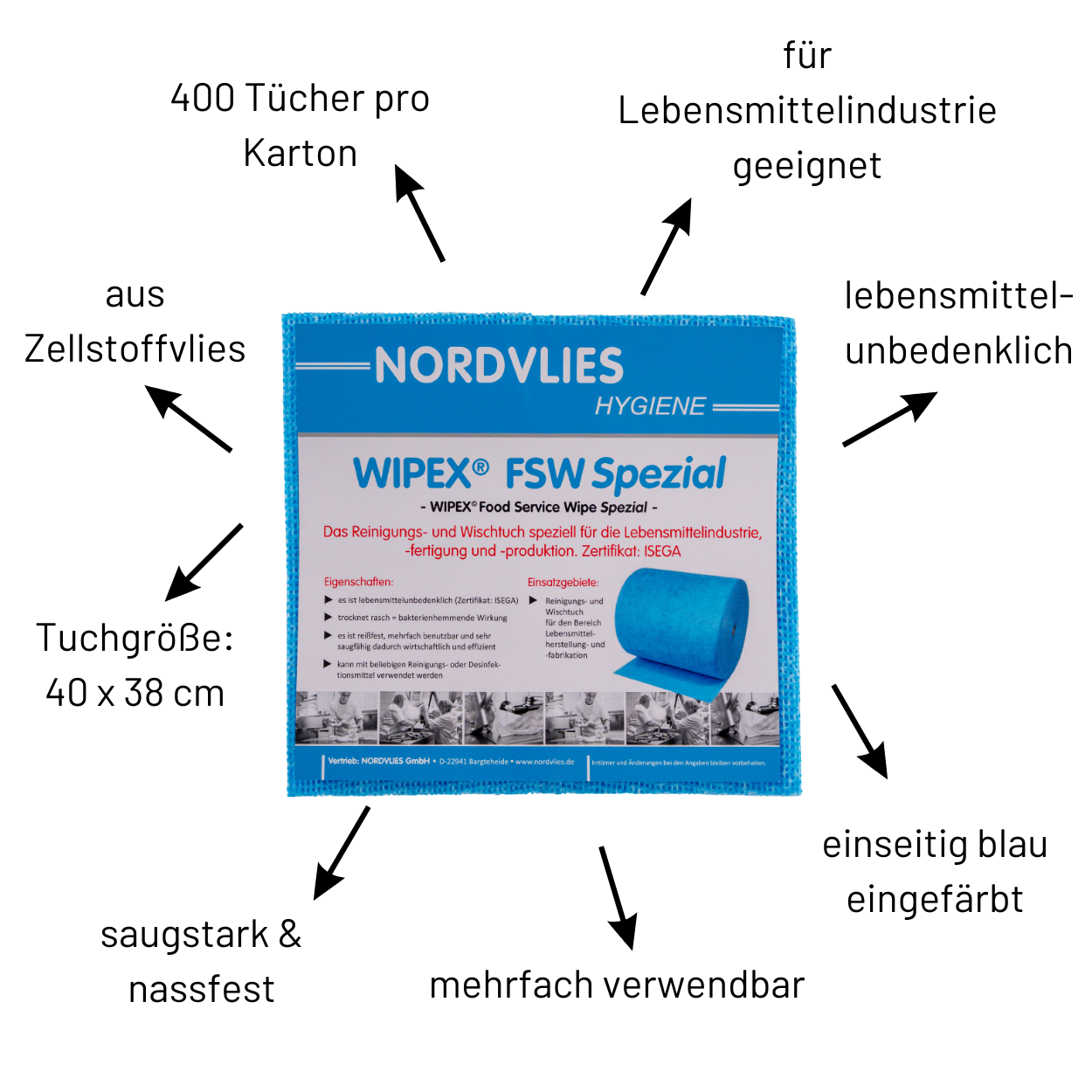 WIPEX FSW Spezial Wischtücher blau