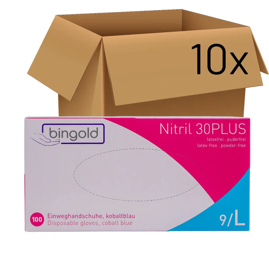 Einweghandschuhe blau Größe L mit Karton