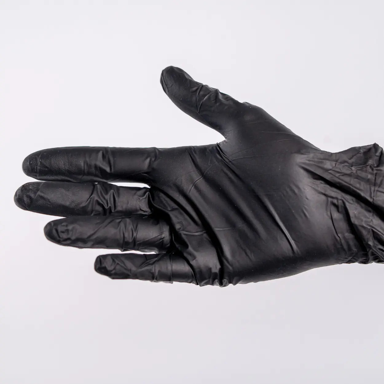 Einweghandschuhe schwarz Größe M mit Hand
