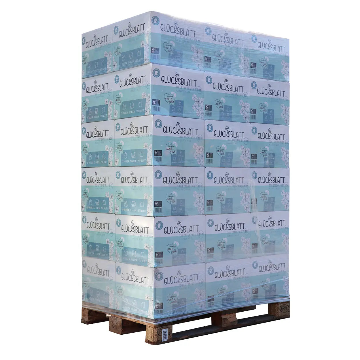 Glücksblatt Toilettenpapier reinweiß Palette