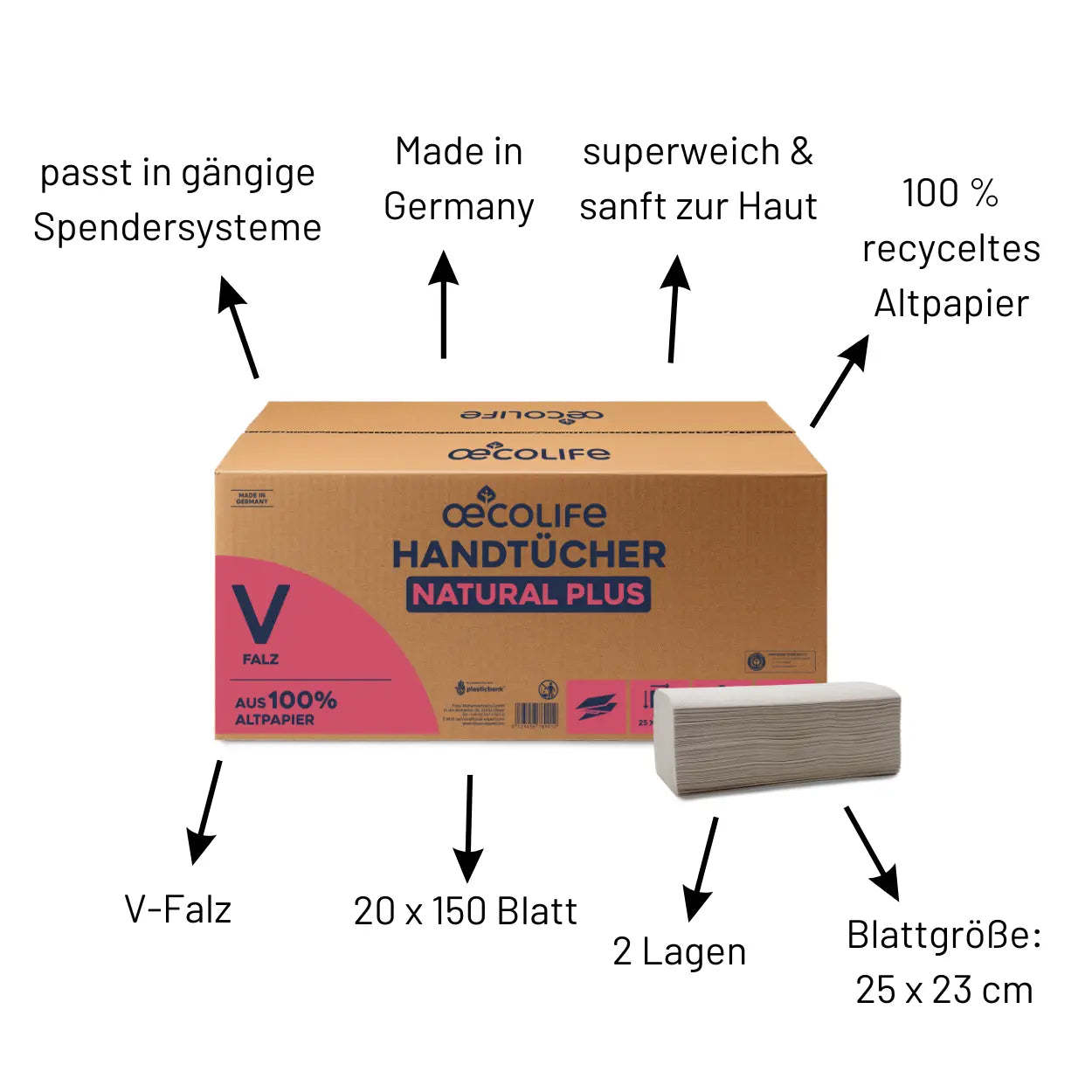 oecolife Handtücher natural plus V-Valz USPs