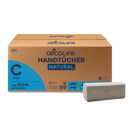 oecolife Handtücher natural C-Falz 1-lagig