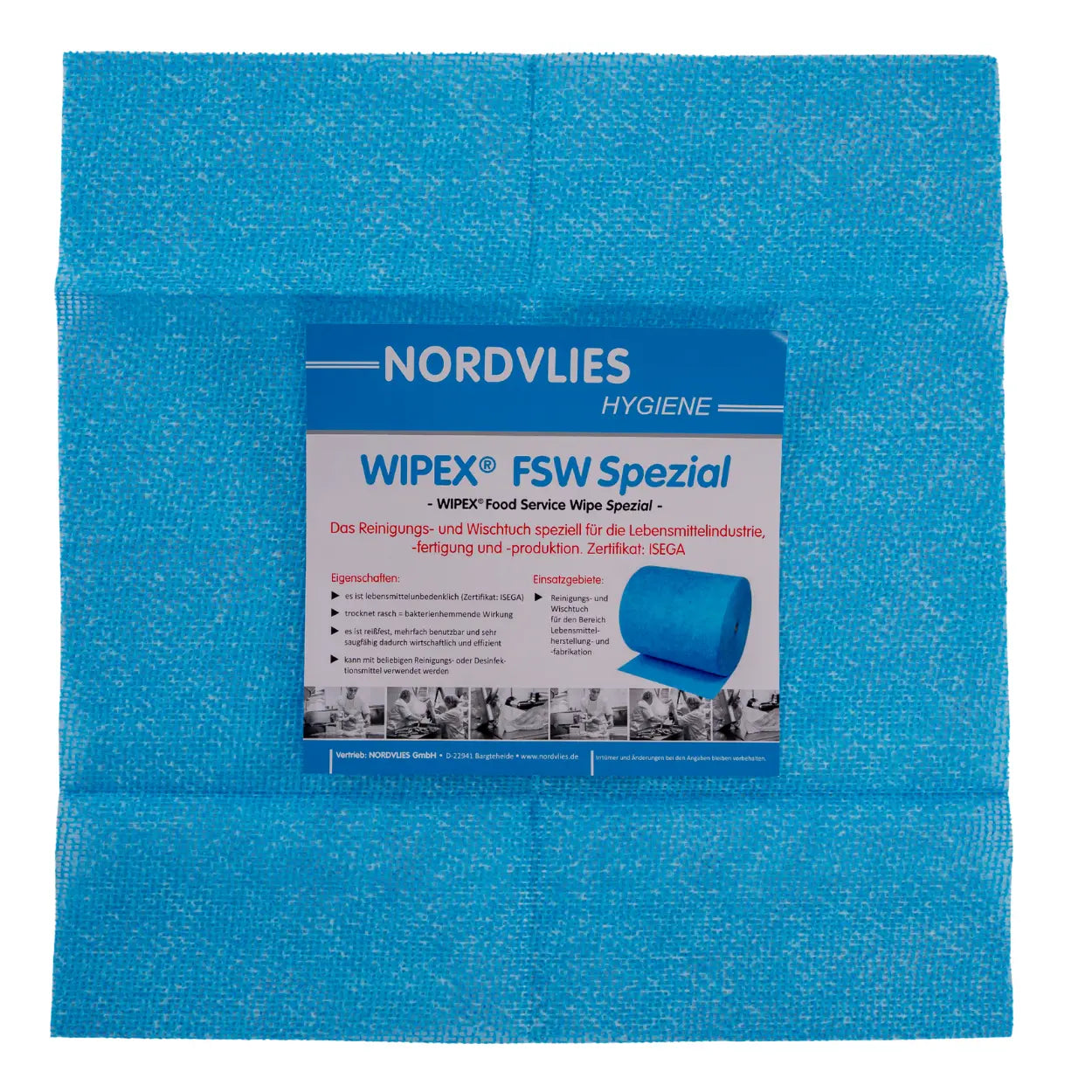 Spezialtücher blau mit Etikett