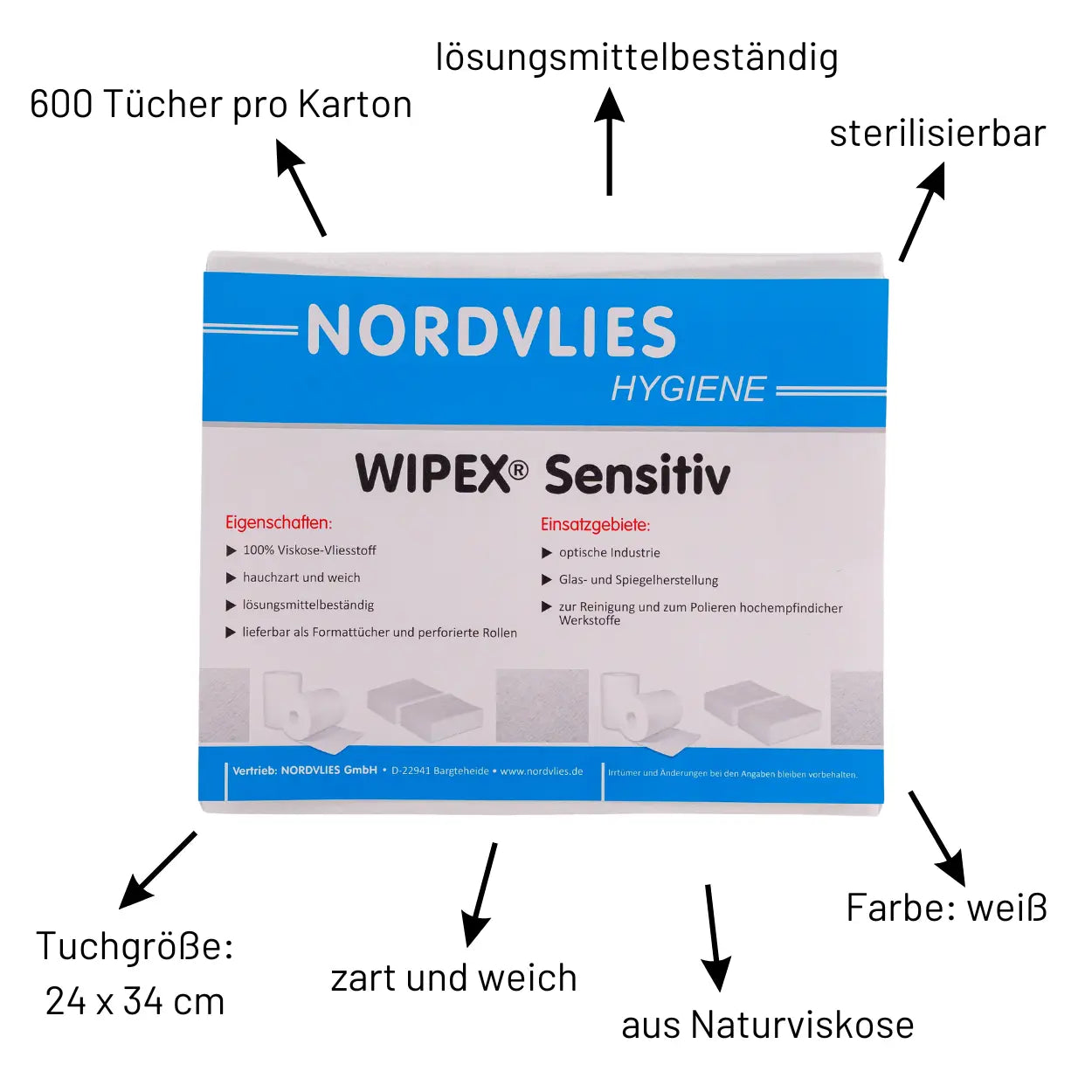 WIPEX Sensitiv Wisch- und Poliertücher weiß