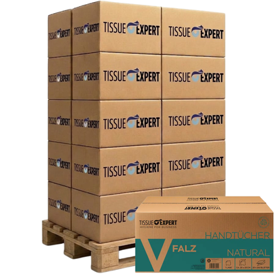 Palette Tissue Expert Handtücher Recycling 1-lagig V-Falz