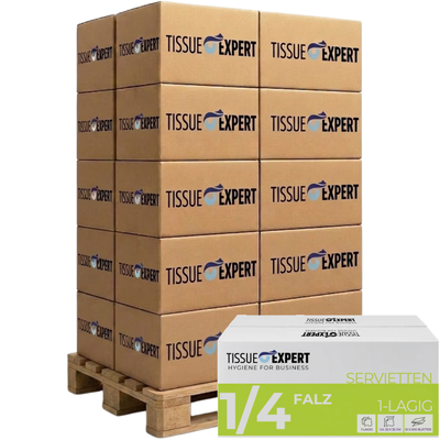 Palette Tissue Expert Servietten 1-lagig 1/4-Falz