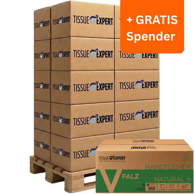 Palette Tissue Expert Handtücher Recycling 2-lagig V-Falz