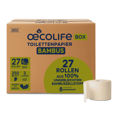 oecolife Toilettenpapier Box Bambus 3-lagig