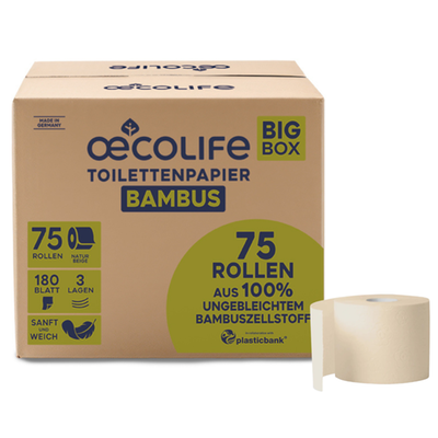 oecolife Toilettenpapier BigBox Bambus 3-lagig