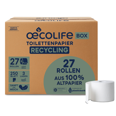 oecolife Toilettenpapier Box Recycling 3-lagig