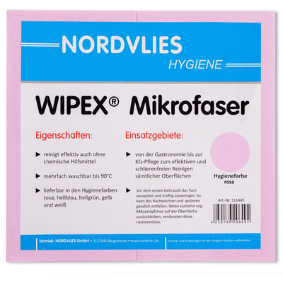 WIPEX Mikrofasertuch aus Vlies rosa