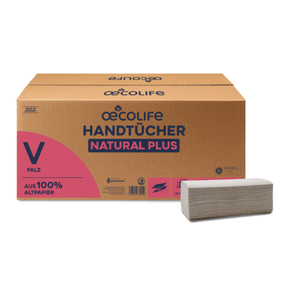 oecolife Handtücher Recycling 2-lagig V-Falz