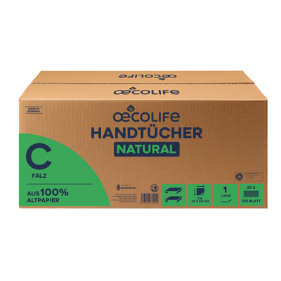 oecolife Handtücher Recycling 1-lagig C-Falz groß