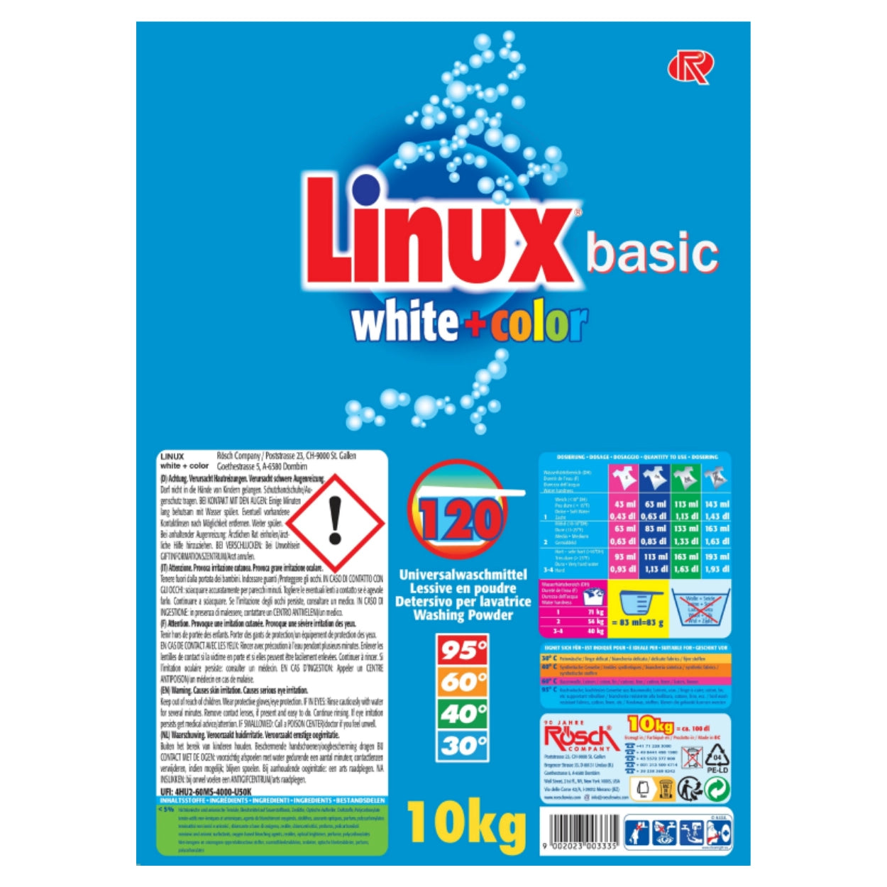 Linux White + Color Universalwaschmittel im 10 kg Kunststoffsack