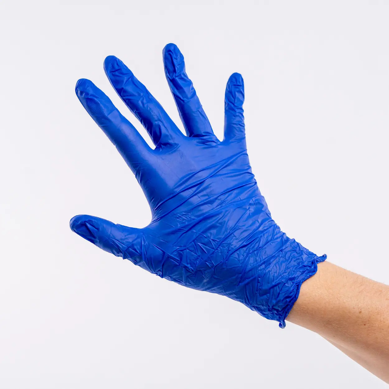 Einweghandschuhe blau Größe M mit Hand