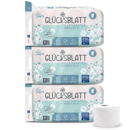 Glücksblatt Toilettenpapier Klassisch Weiss
