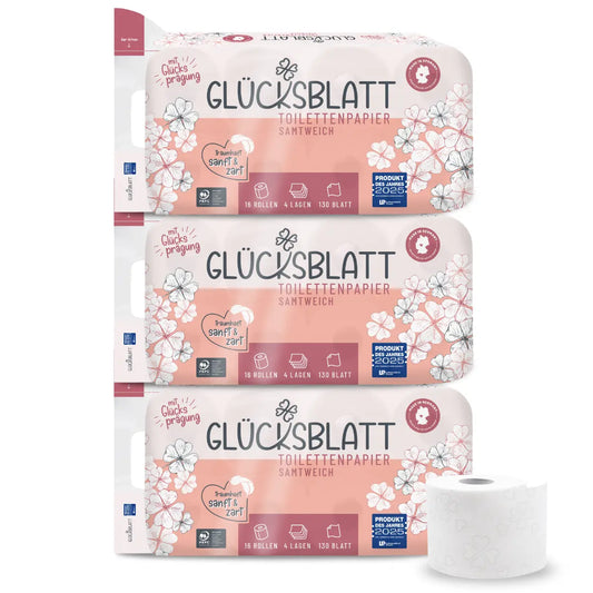 Glücksblatt Toilettenpapier Samtweich