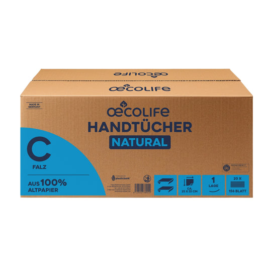 oecolife Handtücher Recycling 1-lagig C-Falz