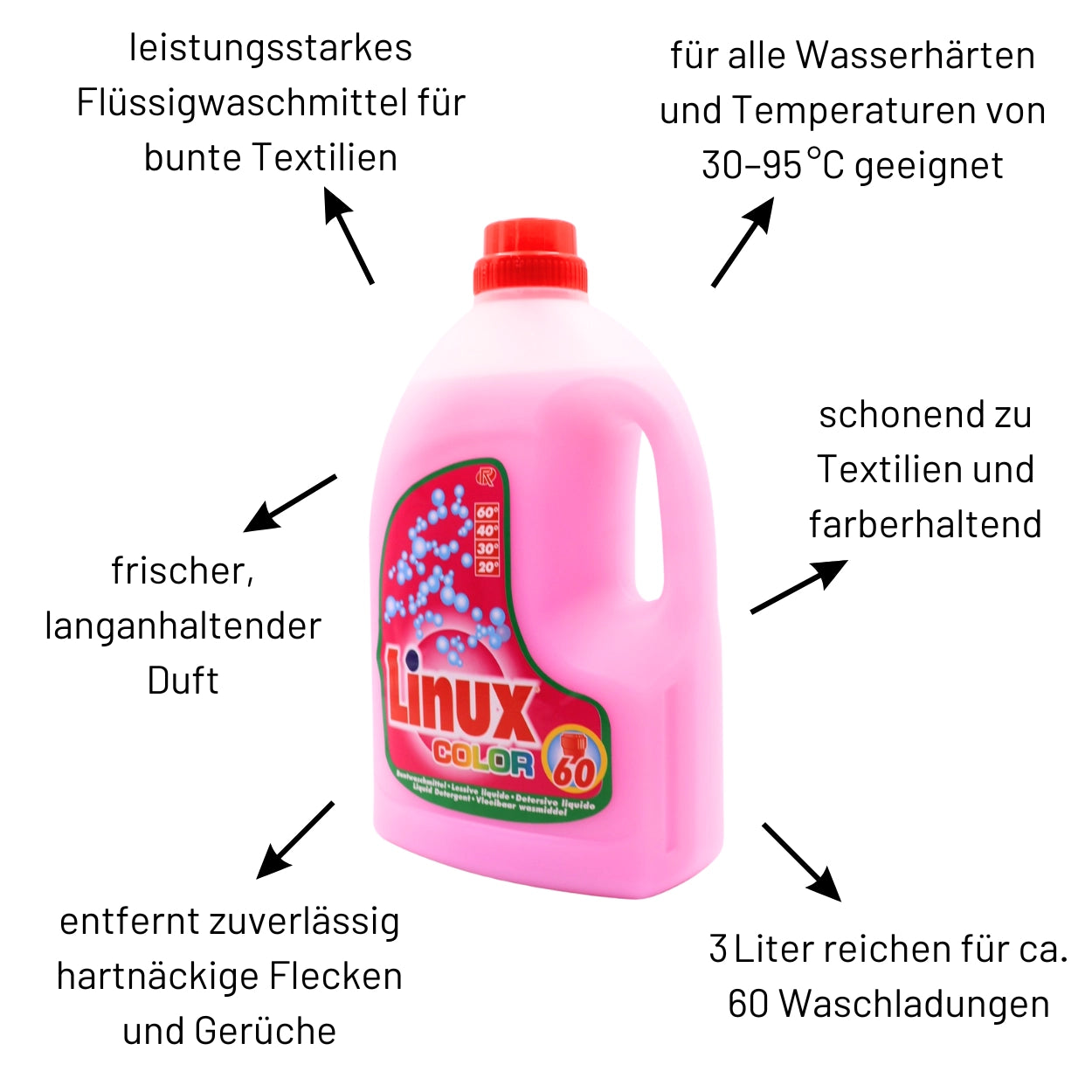 Linux Colorwaschmittel 3 Liter Flasche