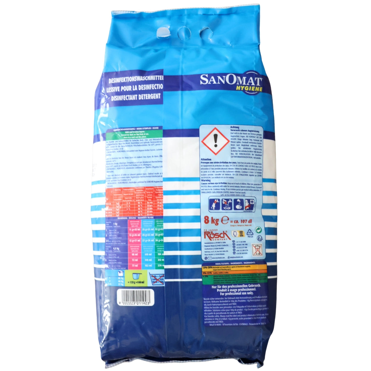 Sanomat Hygiene  Voll- & Desinfektionswaschmittel im 8 kg Kunststoffsack