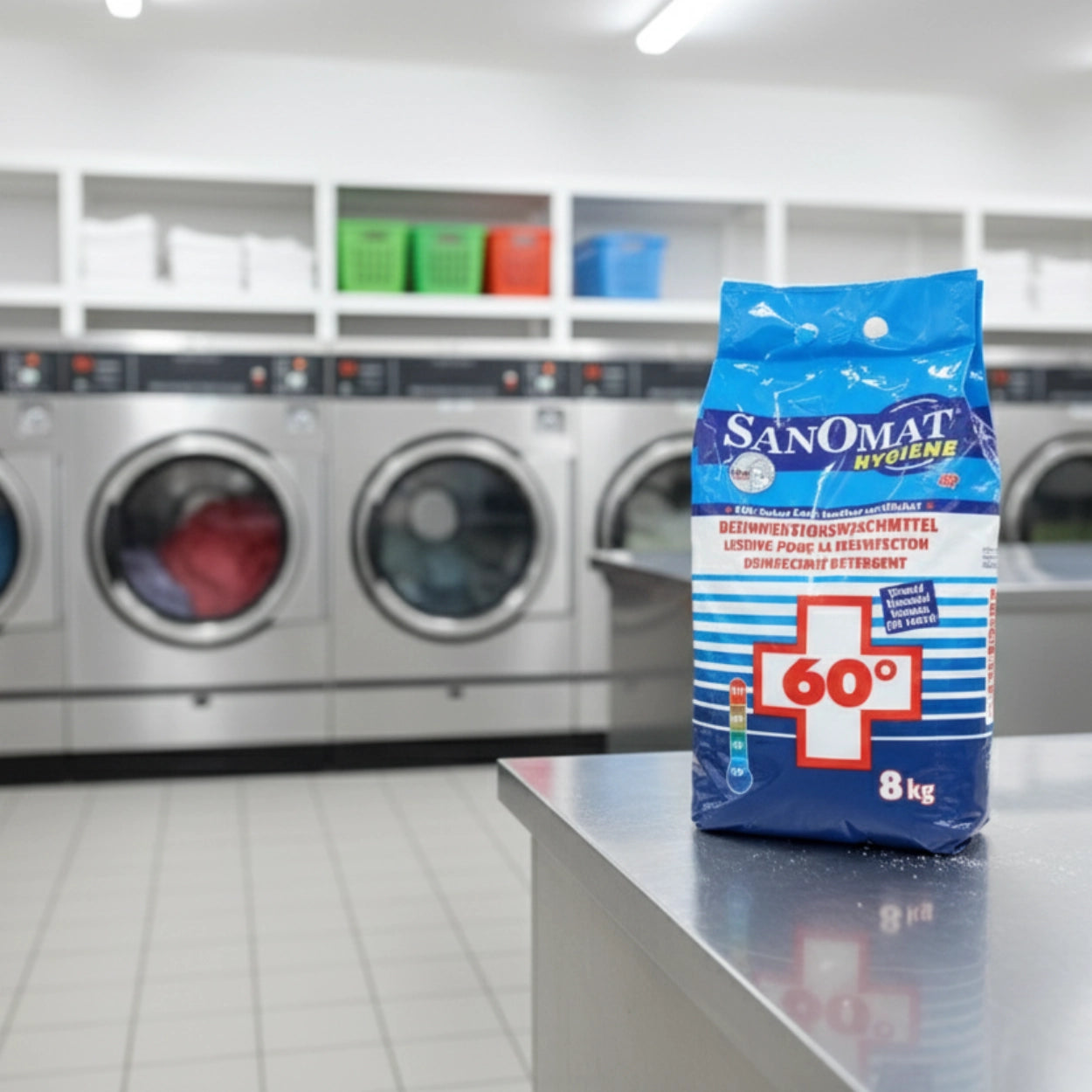Sanomat Hygiene  Voll- & Desinfektionswaschmittel im 8 kg Kunststoffsack
