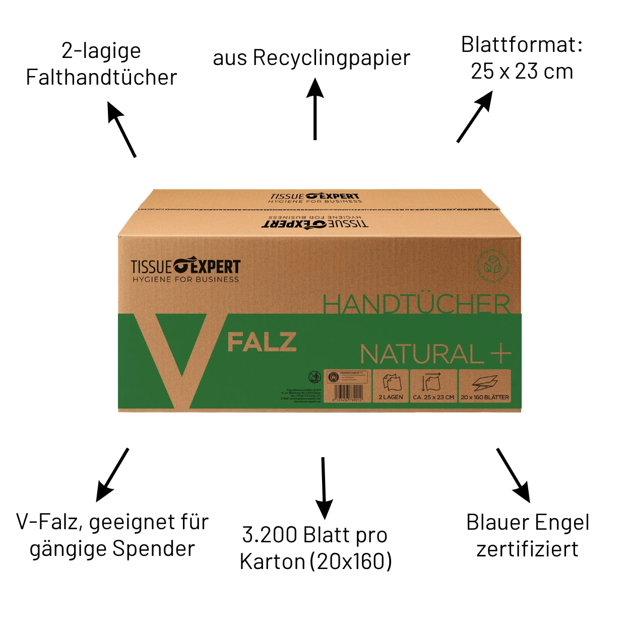 Tissue Expert Handtücher Recycling 2-lagig V-Falz