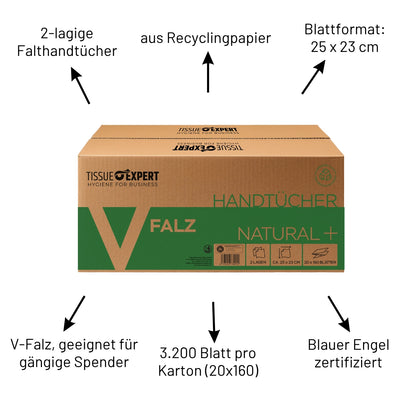 Tissue Expert Handtücher Recycling 2-lagig V-Falz