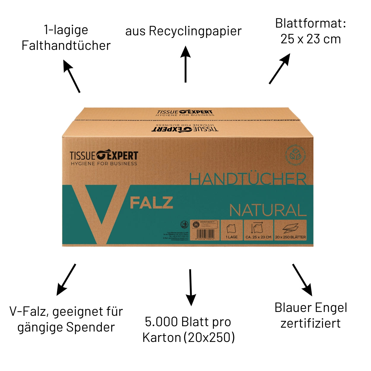 Tissue Expert Handtücher Recycling 1-lagig V-Falz