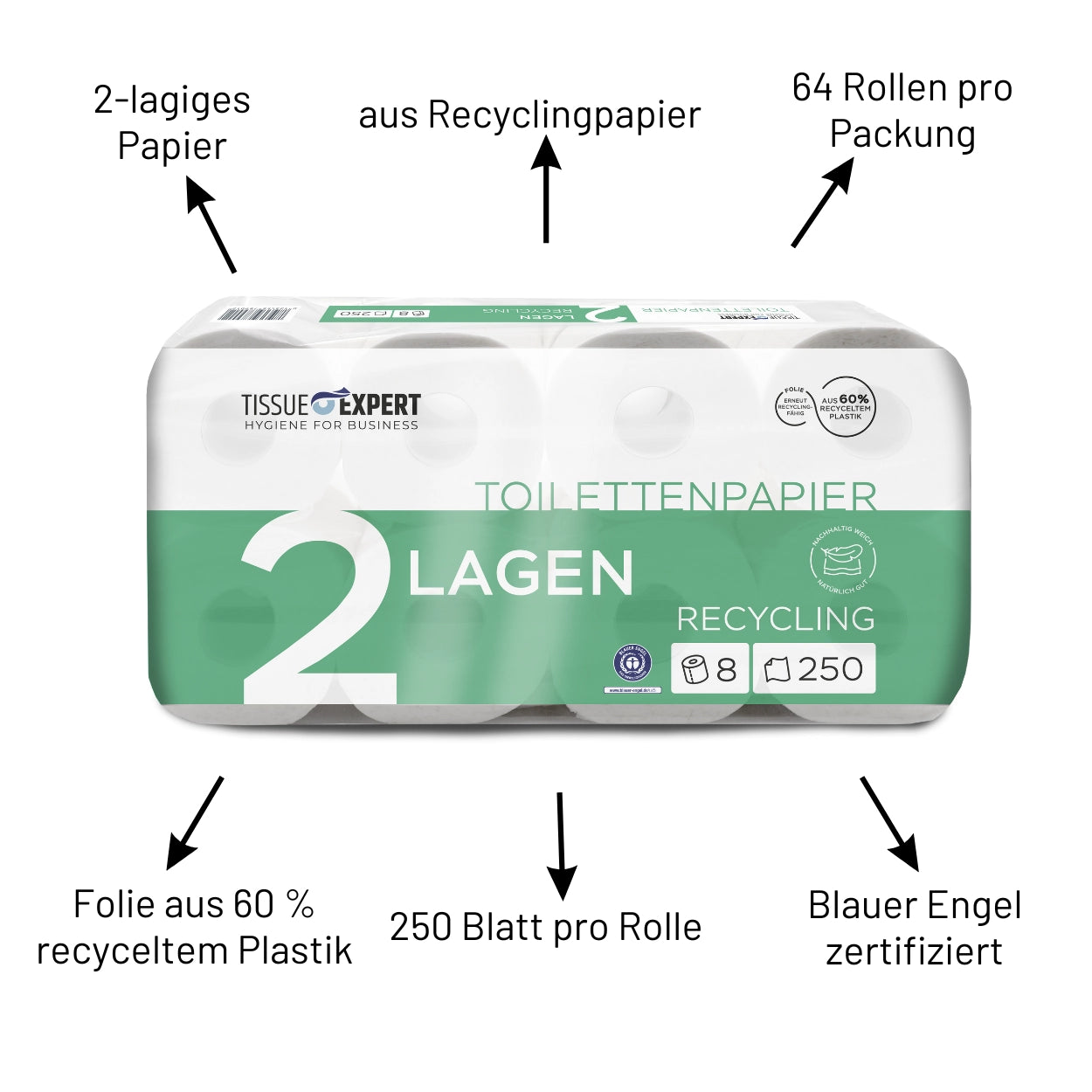 Tissue Expert Toilettenpapier Recycling 2-lagig