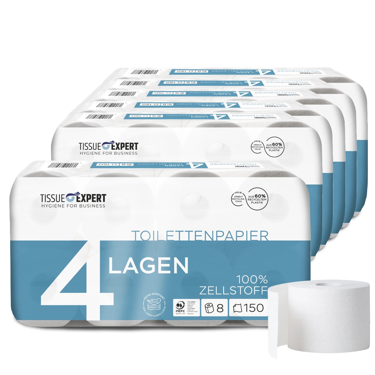 Tissue Expert Toilettenpapier Zellstoff 4 Lagen